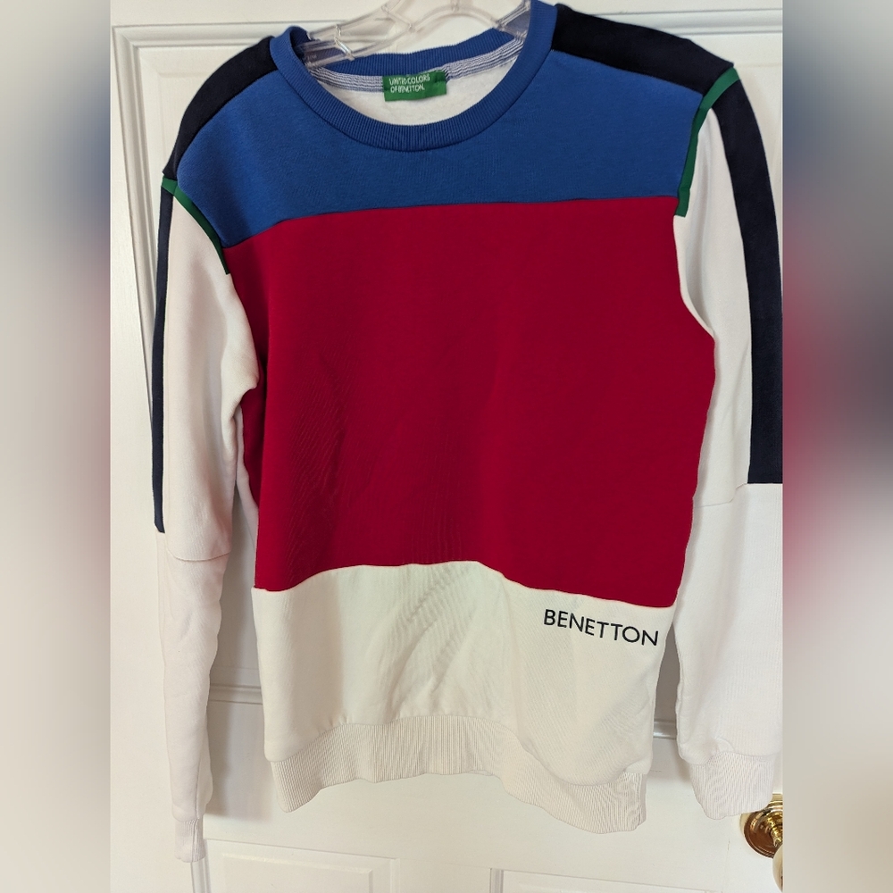 Vintage? United Colors Of Benetton Colorblock Crewneck Sweater Sweatshirt Sz S